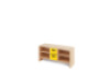 Storage Unit S with shelves + deep wooden trays - Yellow