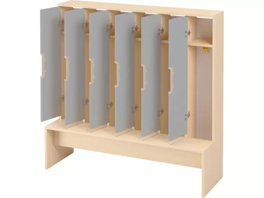 Doors with handle for cloakroom Vita 6 - Grey