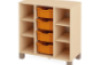 Cabinet with shelves and 4 containers. Orange-birch. Fresh Collection