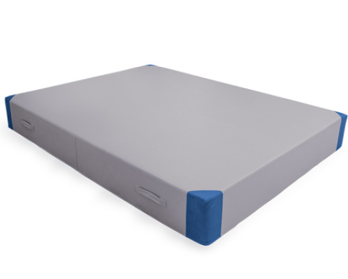 Maxi gymnastics mat with handles and reinforced corners. Grey