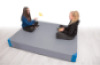 Maxi gymnastics mat with handles and reinforced corners. Grey