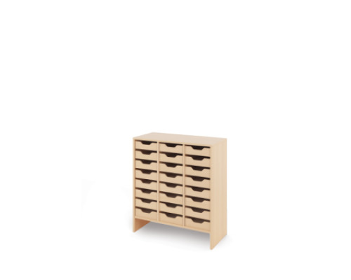 Storage Unit L with shallow wooden trays - Eko