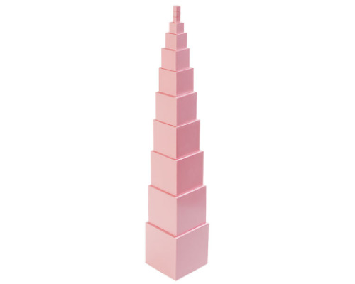 Montessori Aids. Pink tower
