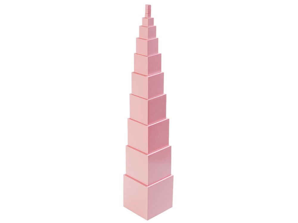 Montessori Aids. Pink tower