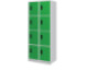 Tall 8-person metal cloakroom - green