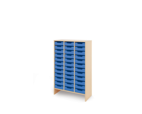 Storage Unit XL with shallow cardboard trays - Blue