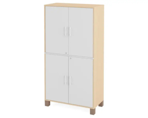 High wardrobe with two pairs of doors with lock. White. Fresh Collection