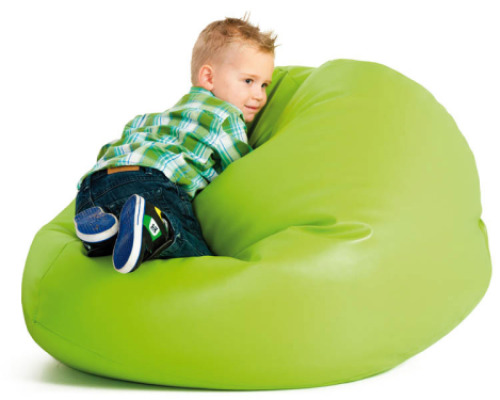 Large green pear-shaped PVC fabric. Sitting bag