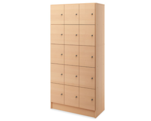 Prima 15-locker cabinet Beech