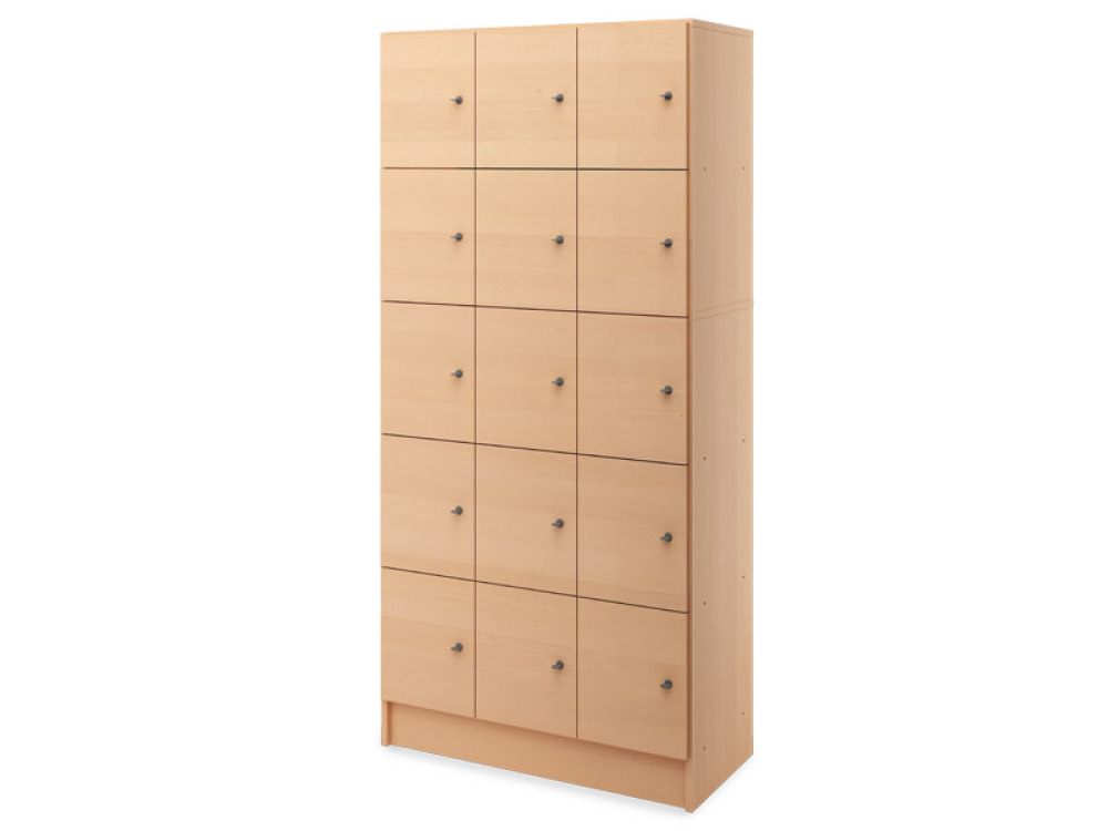 Prima 15-locker cabinet Beech