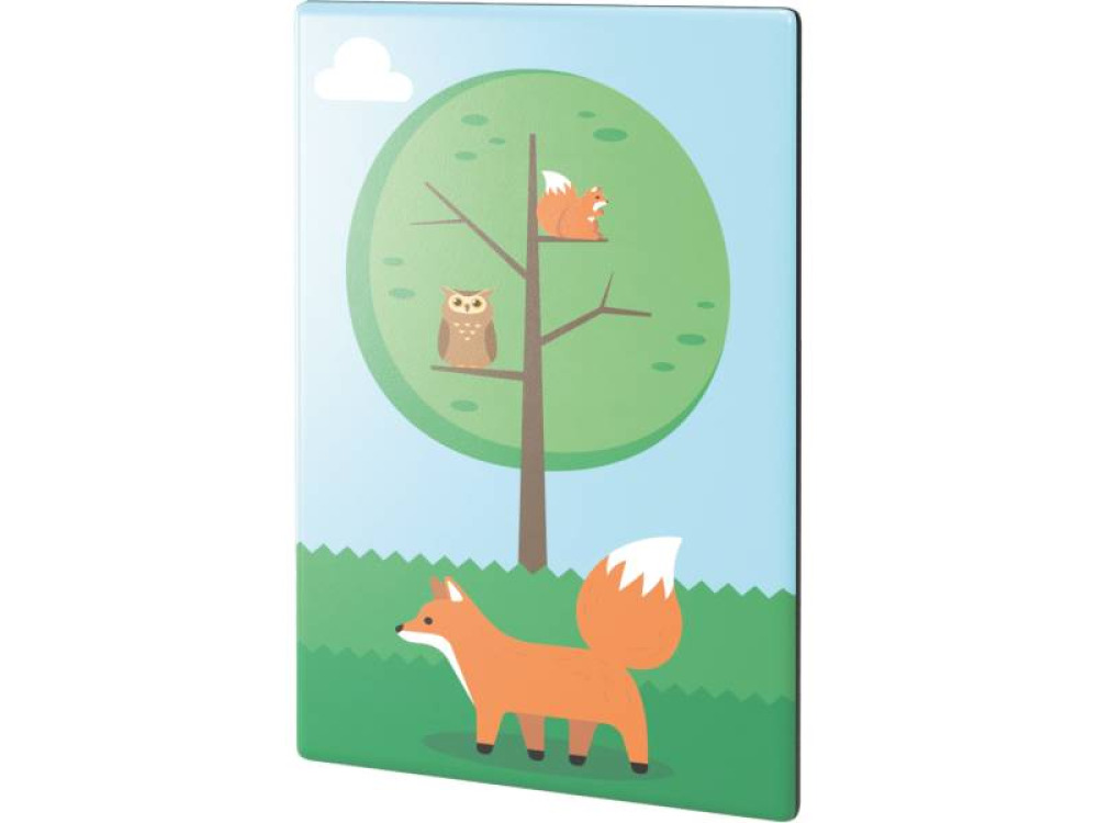 Forest wall panel. Fox with squirrels