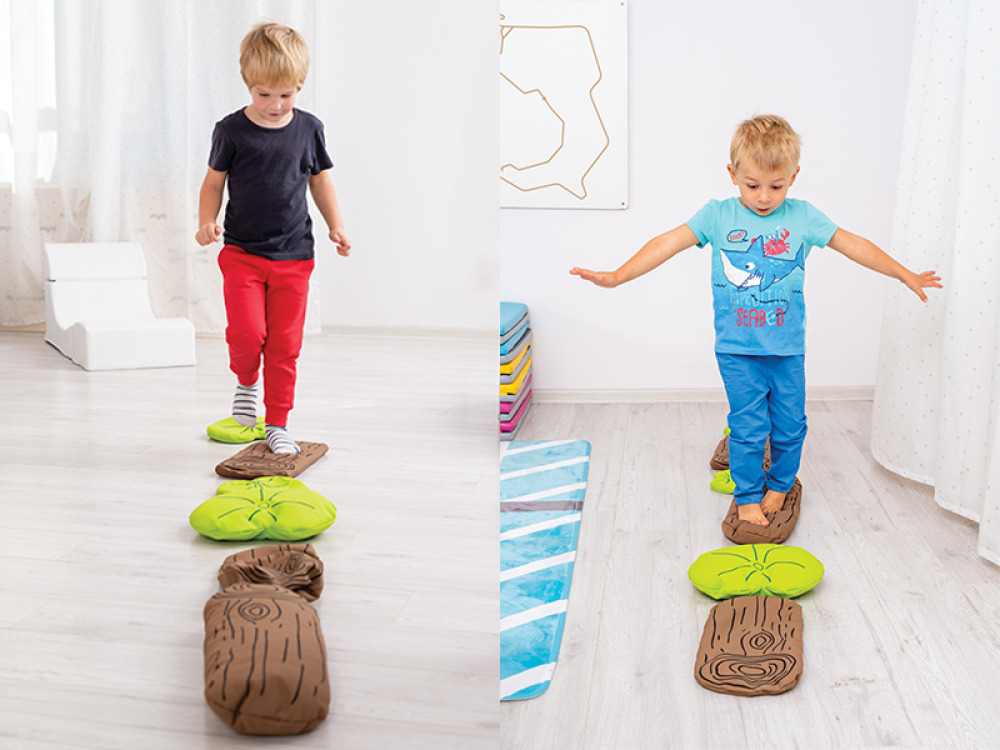 A walk across the river. Sensory path.