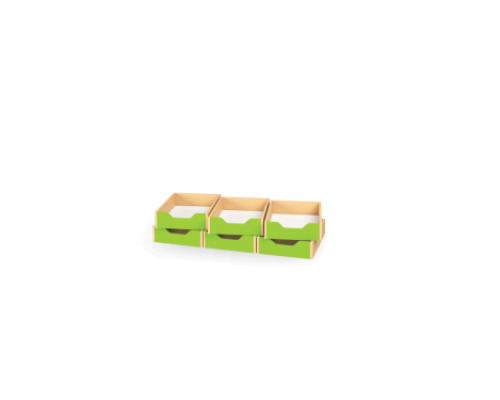 6 - small wooden trays - Green
