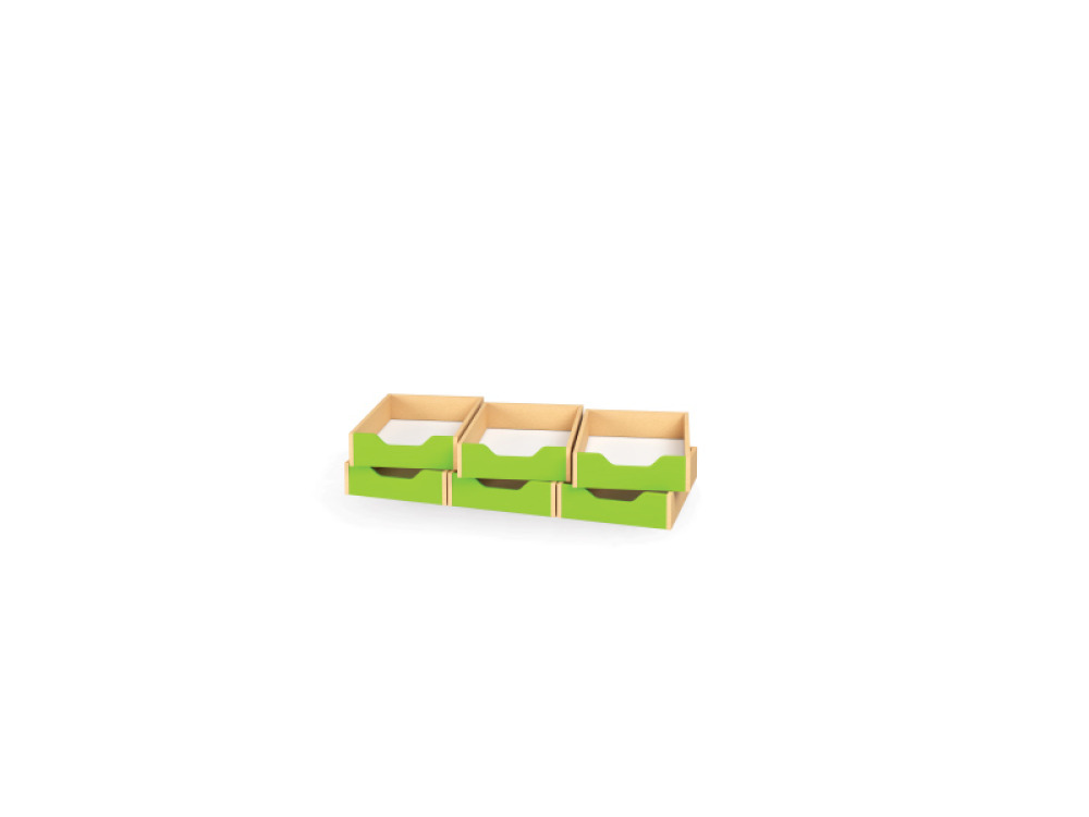 6 - small wooden trays - Green