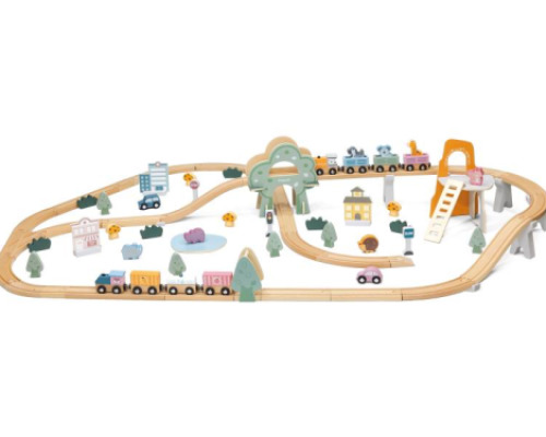 Wooden pastel railway set