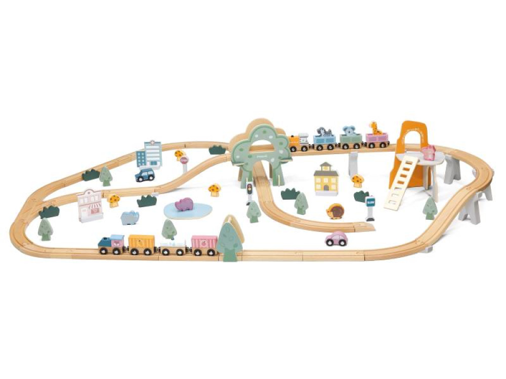 Wooden pastel railway set
