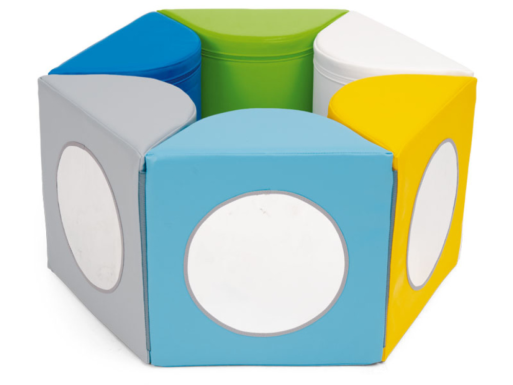Mirrored semi-circles. Foam obstacle course