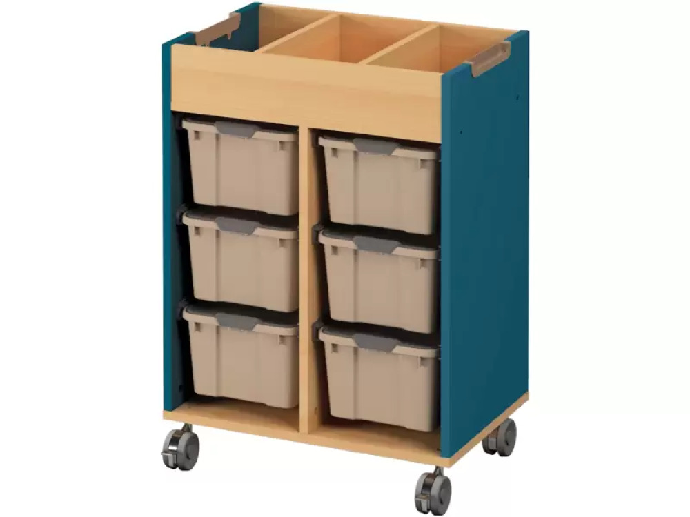 Mobile cabinet for containers - emerald blue