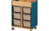 Mobile cabinet for containers - emerald blue