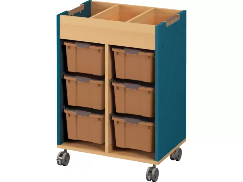 Mobile cabinet for containers - emerald blue