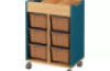 Mobile cabinet for containers - emerald blue
