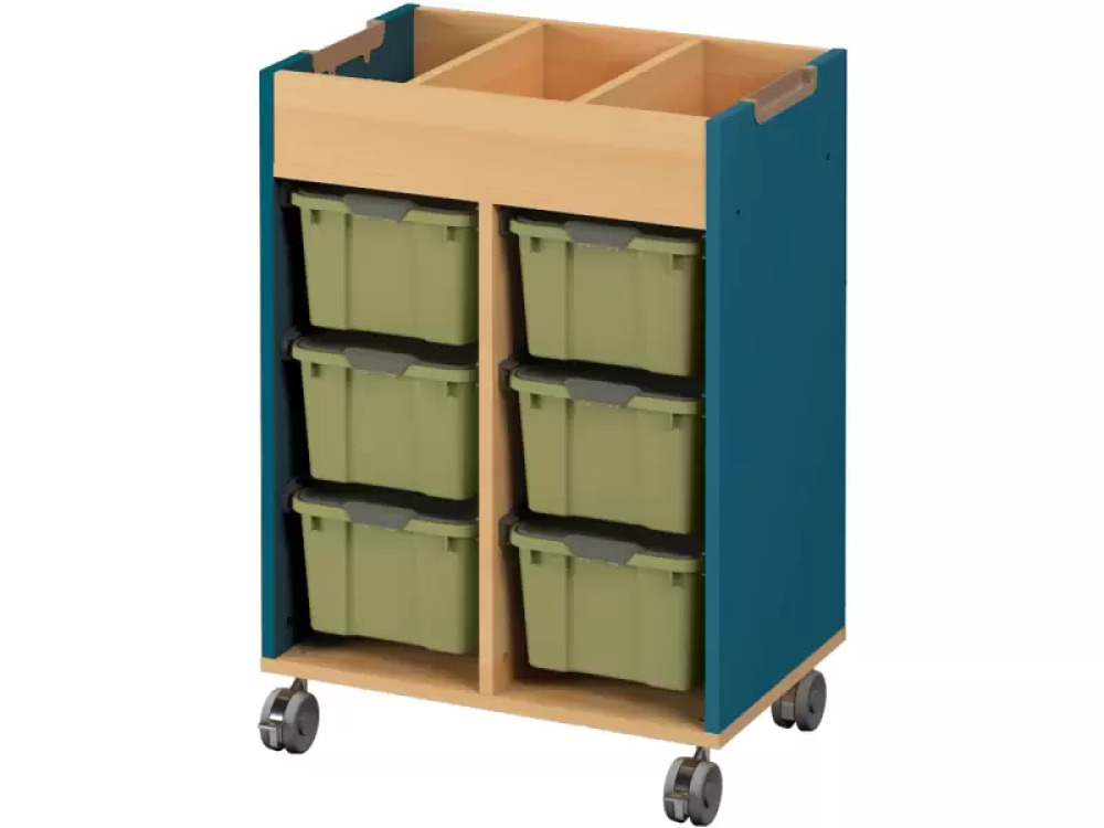 Mobile cabinet for containers - emerald blue