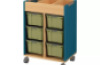 Mobile cabinet for containers - emerald blue