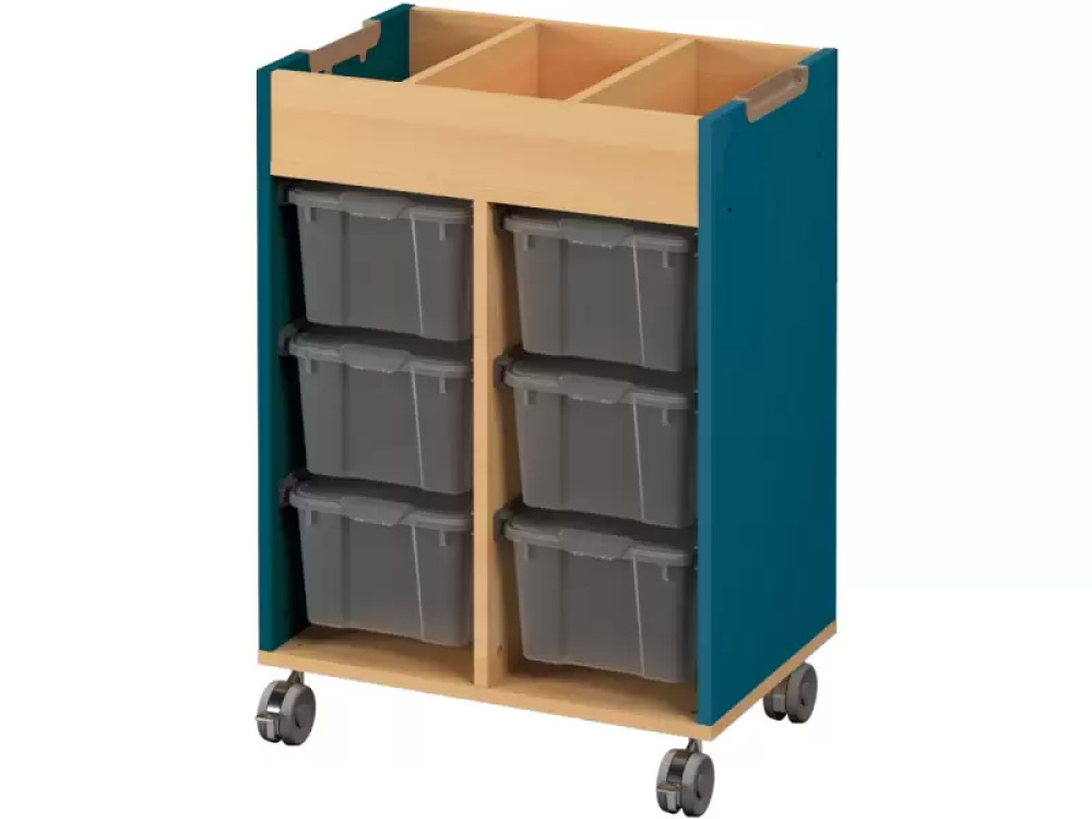 Mobile cabinet for containers - emerald blue
