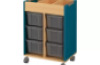 Mobile cabinet for containers - emerald blue