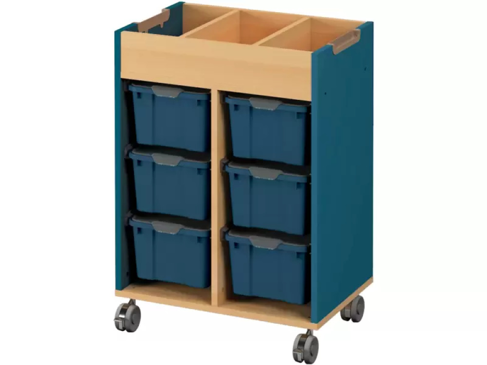 Mobile cabinet for containers - emerald blue