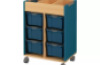 Mobile cabinet for containers - emerald blue