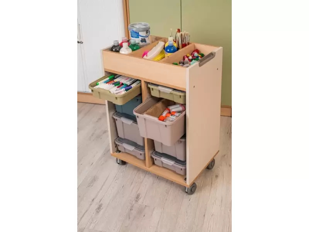 Mobile cabinet for containers - emerald blue