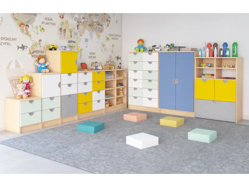 Cubo drawer. Narrow tall. Pale pink