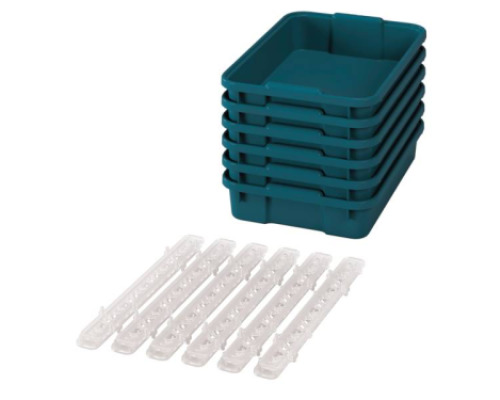 Small plastic containers with runners - eco blue-green - 06