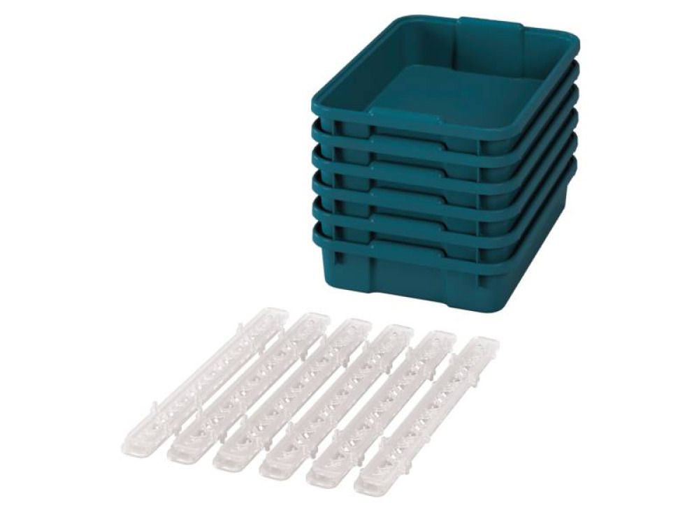 Small plastic containers with runners - eco blue-green - 06