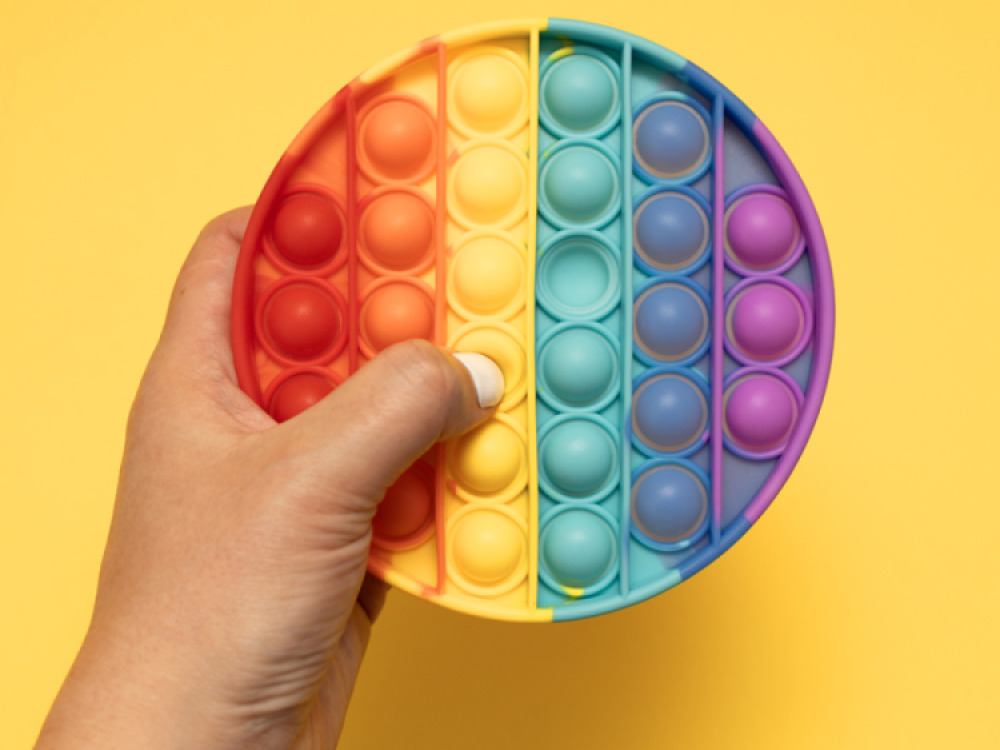 Pop Fidget Pad – Round, multicoloured
