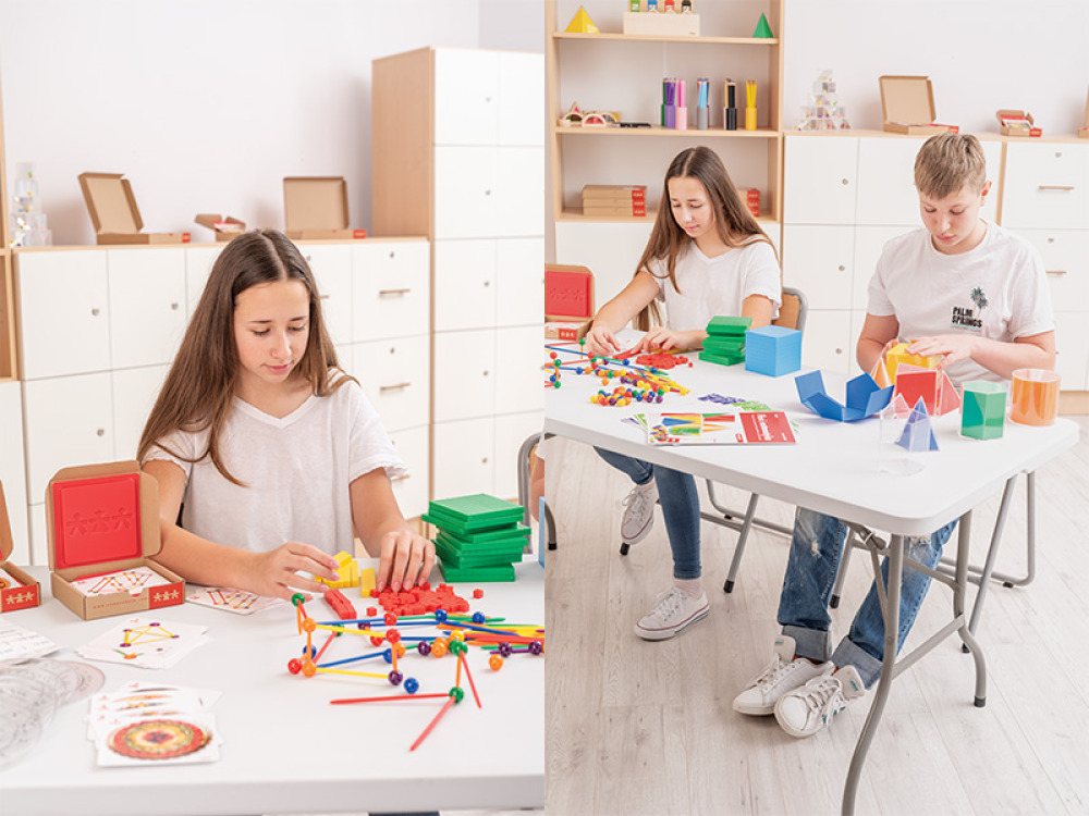 Set of mathematical teaching aids with lesson scenarios. Basic and advanced level