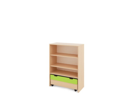 Storage Unit X with shelves + containers - Green
