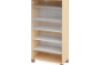 High wardrobe with shelves and glass doors. White. Fresh Collection