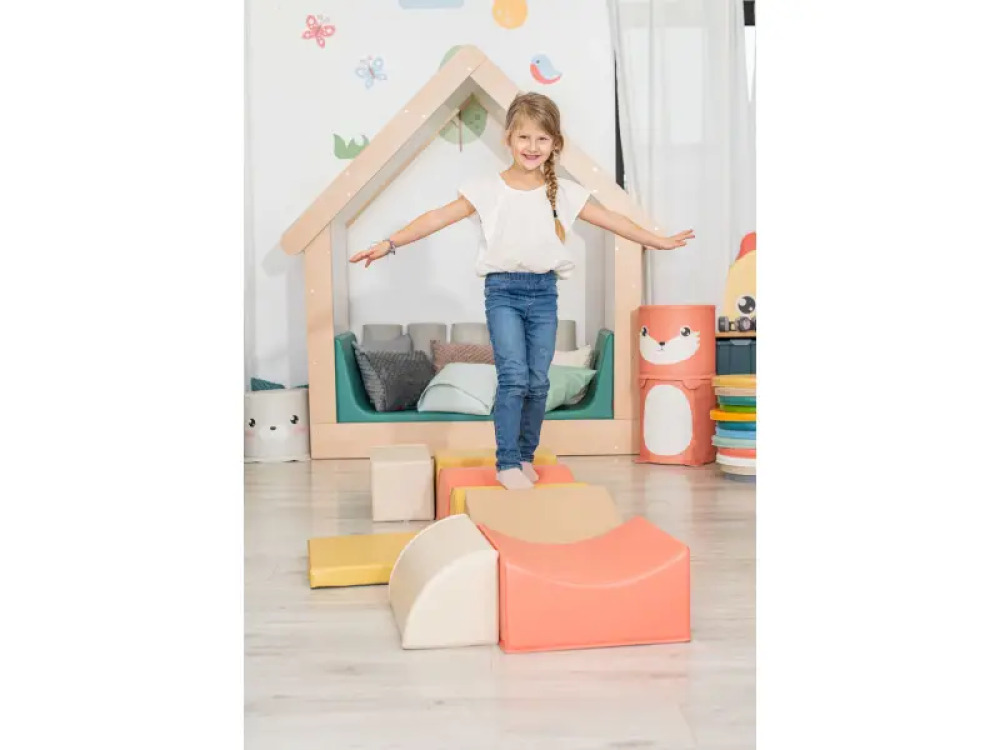 Foam obstacle course. Earth tones