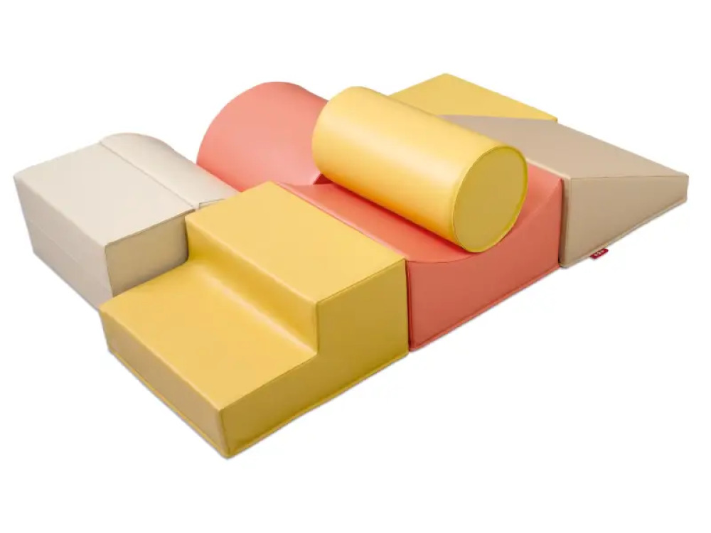 Foam obstacle course. Earth tones