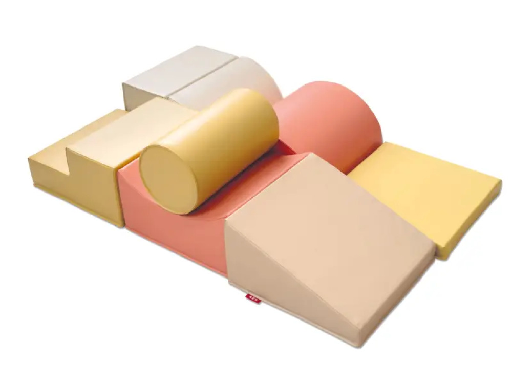 Foam obstacle course. Earth tones