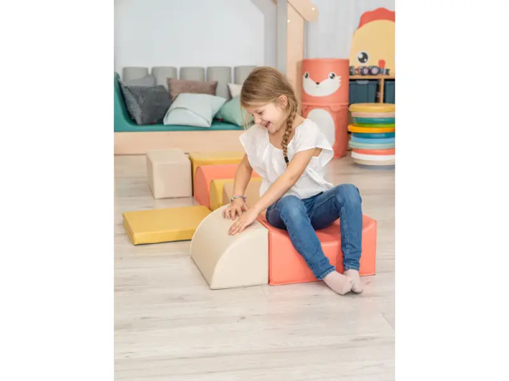 Foam obstacle course. Earth tones