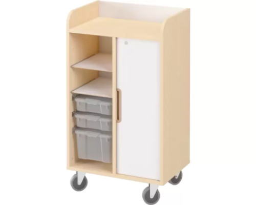 Mobile cabinet with a desk and magnetic board