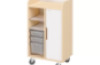Mobile cabinet with a desk and magnetic board