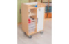 Mobile cabinet with a desk and magnetic board