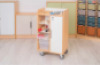Mobile cabinet with a desk and magnetic board