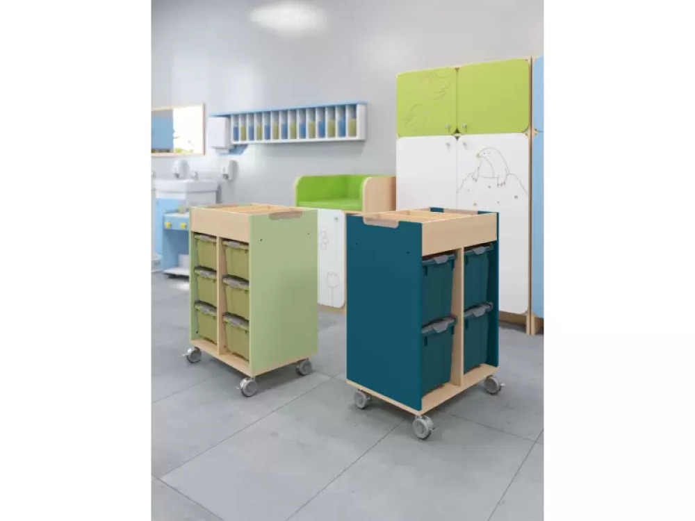Mobile cabinet for containers - avocado