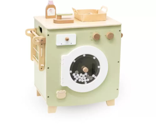 Laundry. Wooden activity corner