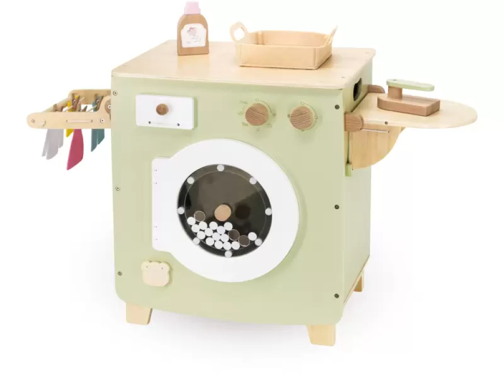 Laundry. Wooden activity corner